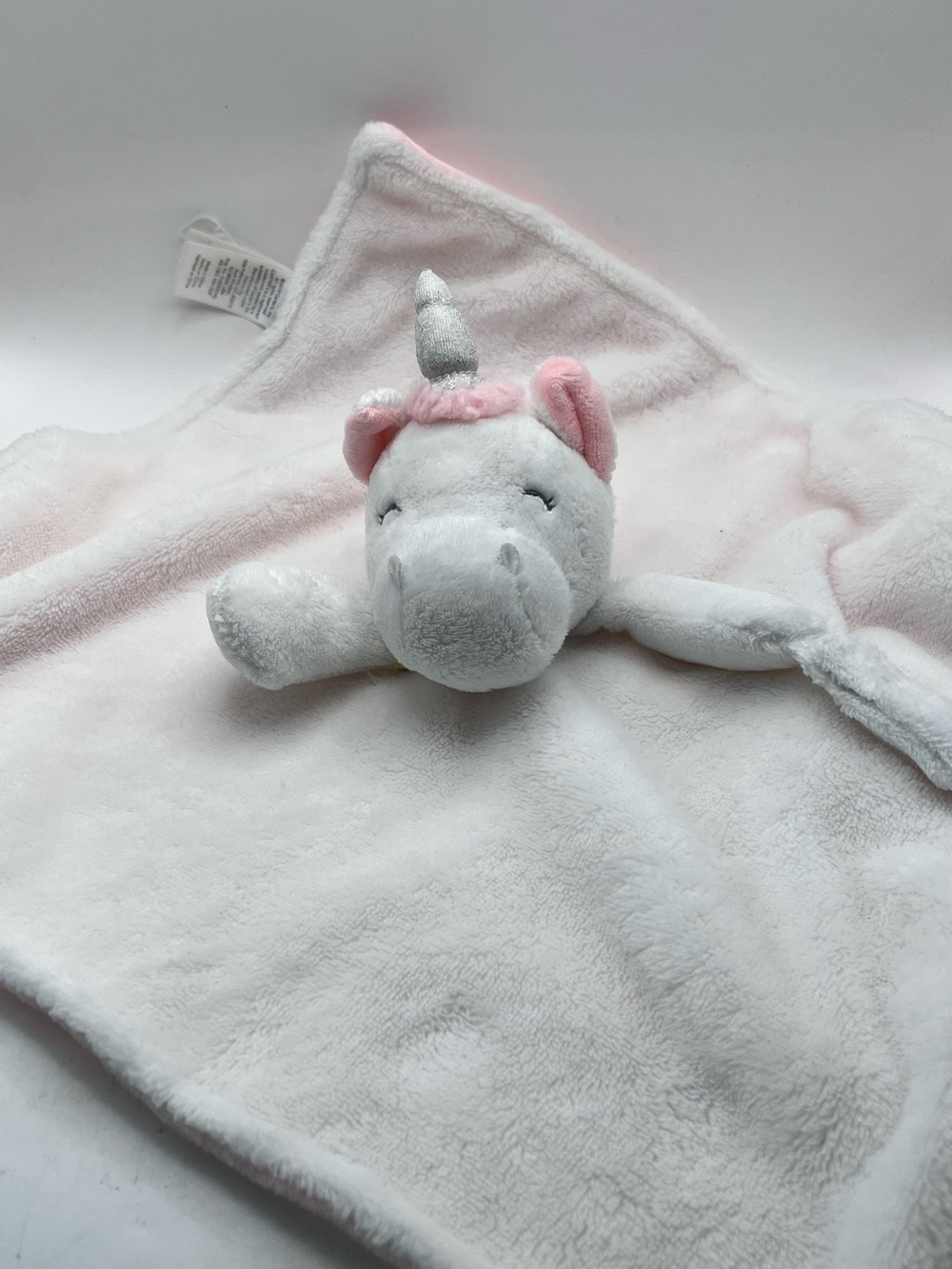 Carter's White and Pink Unicorn Lovey Plush Comforter